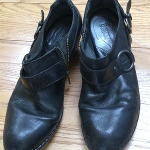 Box born black leather ankle booties Sz 7.5